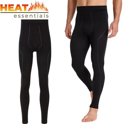 Heat Essentials Thermobroek Heren - Merinowol - Zwart - M - Merinowol Thermokleding Heren - Thermo Ondergoed Heren