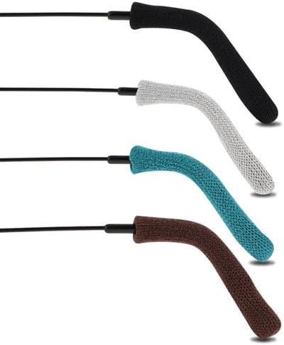 Dailygoody - Glazen Oorkussen - Anti-slip Oorkussens - Zacht Gebreid Katoen - 4 Kleuren - Oorgrijpers - Voor Brilgebruikers - 4 Paar