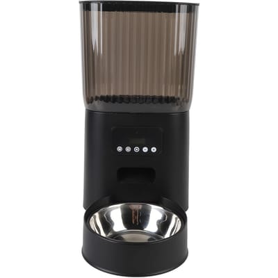 Mangeoire Automatique pour Chat Bouton de Programmation Alimentation Automatique Distributeur de Croquettes pour Chien Animal de Compagnie Intérieur Bol Unique gray