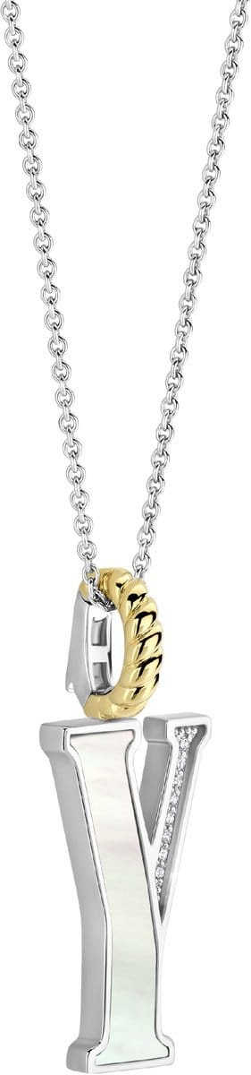 TI SENTO Dames Hanger - 925 zilver - Letter Y - Parelmoer - 6840MW_Y