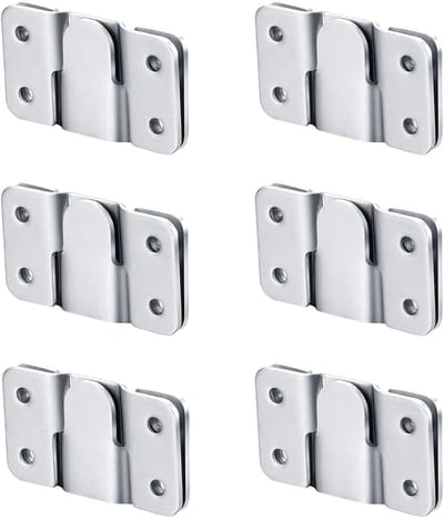 12 Ophangbeugels voor fotolijsten - 53×30mm - Inbouw - Stevige in elkaar grijpende haken voor meubels en kunstwerken - Roestvrij staal - Ideaal voor wandmontage in galerijen en woonkamers - Zilver