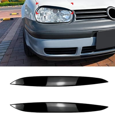 Koplamp Ooglid Wenkbrauwen Zwart/Carbon Look Voor Golf 4 MK4 Modellen