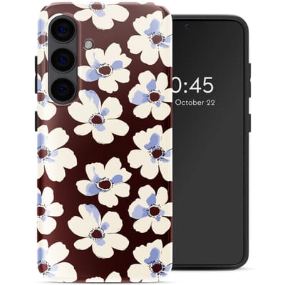Selencia Hoesje - Geschikt voor Samsung Galaxy S24 - Backcover - Choco Flower Pop
