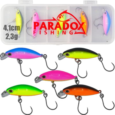 Forel Wobbler Set - Langzaam Zinkend Aas - Forel Vissen - 5 Verschillende Kleuren - 41 cm 23 g