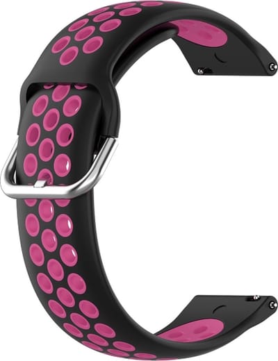 Siliconen bandje - geschikt voor Samsung Gear S3 / Galaxy Watch 3 45 mm / Galaxy Watch 46 mm - zwart-rosekleurig