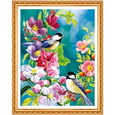 5d bricolage diamant peinture diamant rond broderie animaux oiseau diamant mosaïque ronde diamant peinture 20X30CM blue