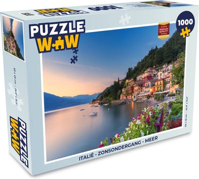 Puzzel Italië - Zonsondergang - Meer - Legpuzzel - Puzzel 1000 stukjes volwassenen