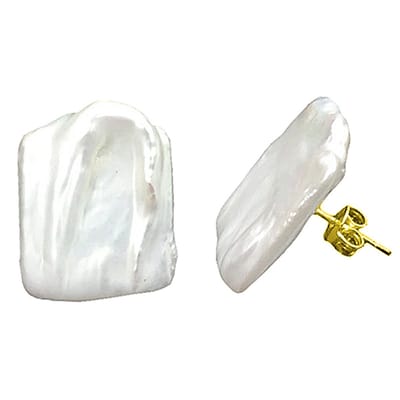 Zoetwater parel oorbellen Pearl Square - oorknoppen - echte parels - sterling zilver (925) - wit - parel oorbellen dames - luxe sieraden doosje