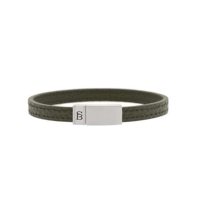 STEEL & BARNETT - Leren Armband Heren - Grady - Groen - Maat S