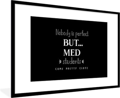 Fotolijst incl. Poster - Geneeskunde - Quotes - Medicijnen - Student - 120x80 cm - Posterlijst