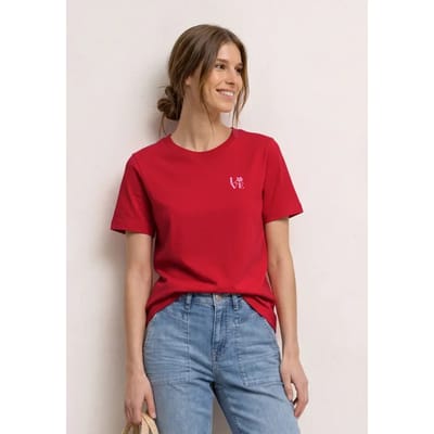 Shirt met ronde hals en printdetail