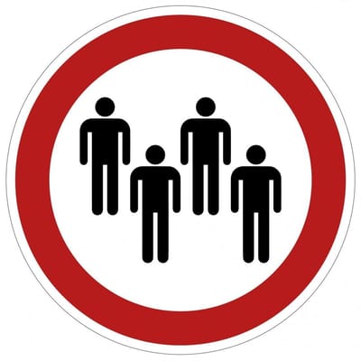 Verboden voor groepen sticker 200 mm