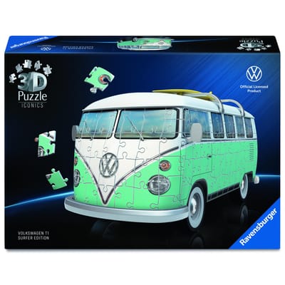 Ravensburger - Iconics: Volkswagen T1 - 3D Puzzel - 162 Stukjes - Bouwset voor kinderen vanaf 8 jaar