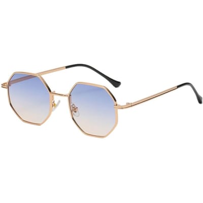 Polygon Metalen Zonnebril Vintage Frame UV400 Bescherming Luxe Merk Ontwerp Voor Vrouwen Mannen Spiegel Zonnebrillen Gafas De Sol