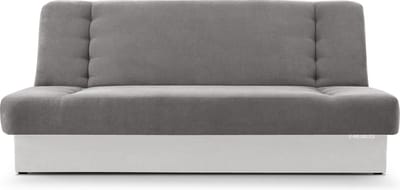 Zitsbank met slaapfunctie en opbergruimter, een bank voor de woonkamer, een slaapbank 192x85x92 cm - CYPRUS - Grijs + Wit (Soro 90 + Soft 17)