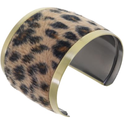 Behave – Armband – Panterprint – Mat goudkleurig – Breed – Nikkelvrij – Trendy