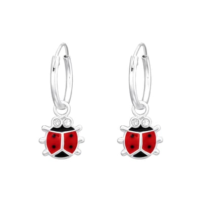 Princess Oorbellen Ladybug  - 925 Zilver E-Coating - Diertje - ∅8mm
