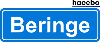 Hacebo - Plaatsnaam Sticker - 29x10 CM - Beringe sticker - Verkeersborden sticker - grappige cadeaus - Beringe