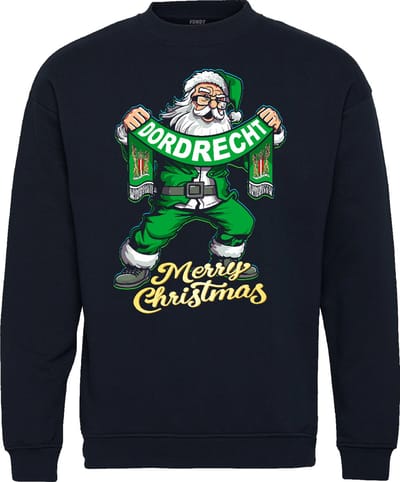 Kersttrui Kerstman Dordrecht | Foute Kersttrui Dames Heren | Kerstcadeau | Dordrecht supporter | Navy | maat XS