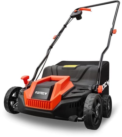 Fuxtec Fx-ev320eco elektrische verticuteerder, gazonbeluchter 1300w, breedte 32 cm en diepte -12 tot +10 mm, 40 l opvangbak