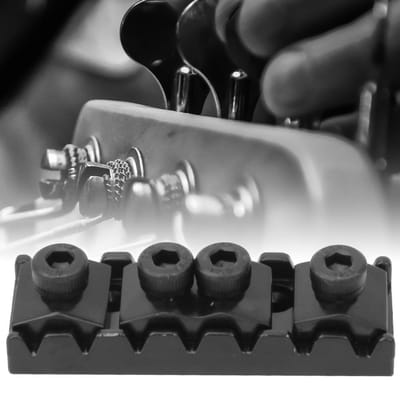Elektrische Gitaar Locking Nut voor 7-Snarig Dubbel Rockend Muziekinstrument Accessoires Zwart zwart