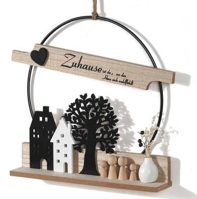 Dailygoods- Droogbloemenkrans - Moderne Deurkrans met Juteband - Decoratieve Krans Ø28cm - Handgemaakt - Duurzaam en Tijdloos - Dekoratiekrans