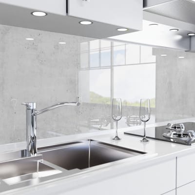 Keuken achterwand zelfklevend – Glaslook – Spatscherm keuken – Verstevigde PET folie – Spatwand fornuis – Muurbeschermer – 0,80 mm - Beton - 220 cm x 60 cm