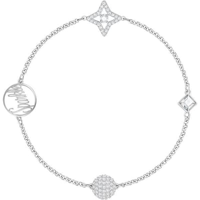 Swarovski Remix Shining Star Onzichtbare Magnetische Sluiting Armband Damesarmband Zilver 5365752 Box (Random Color),M white