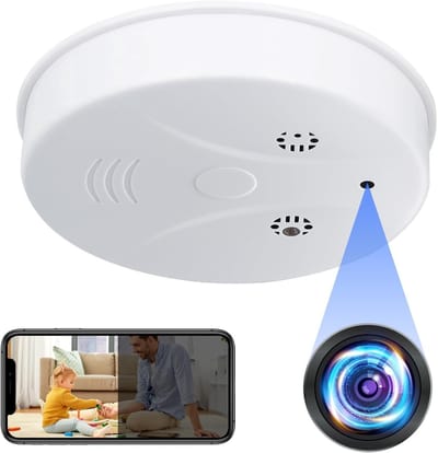 Verborgen Spy Camera – Rookmelder Design – WiFi 5G/2.4G – Full HD 1080P – Bewegingsdetectie – Nachtzicht – Inclusief App – Bewakingscamera Binnen – Wit