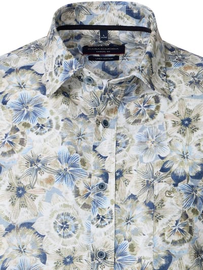Linnen Casa Moda Gebloemd Overhemd Kent Kraag 454404200-300 - XXL