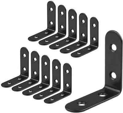 10 stuks Hoekijzers Zwart Roestvrij Staal 50x50mm 90 Graden Verbindingsstukken