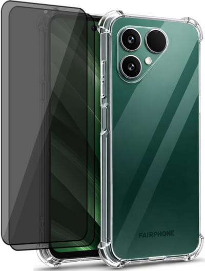 Hoesje geschikt voor Fairphone 6 - 2x Privacy Screenprotector Volledig Dekkend Glas - Shockproof Transparant