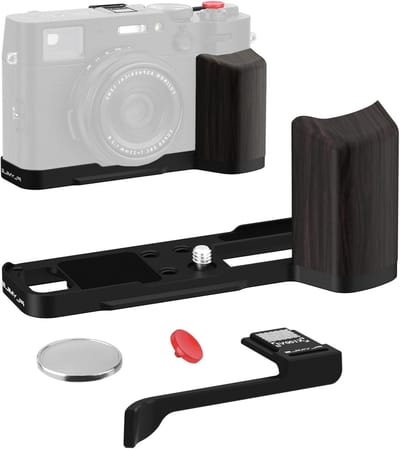 Gripaccessoires voor FUJIFILM X100VI/X100V - L-vormige handgreep met Arca-Swiss snelkoppelplaat, metalen duimgrip, hot shoe cover en 2 sluiterknoppen - Verbeter je fotografie met deze handige accessoires