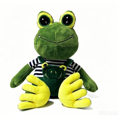 Schattige Kikker Pluche Pop Zacht Gestreept Overalls Kawaii Decor Kussen Kindercadeau Slaapkamer Bank Dier Speelgoed 40cm groen
