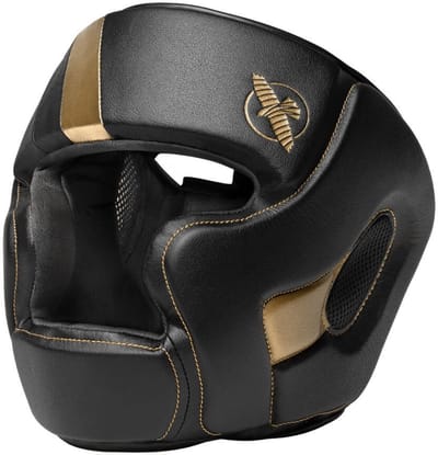 Hayabusa T3 Headgear Hoofdbeschermer Zwart Goud | Sparring Boksen & MMA - L / XL