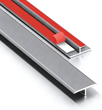 Aluminium T-profiel - Vloerprofiel - Vloeren Egaliseren - Zelfklevend - 40mm x 150cm - Grijs