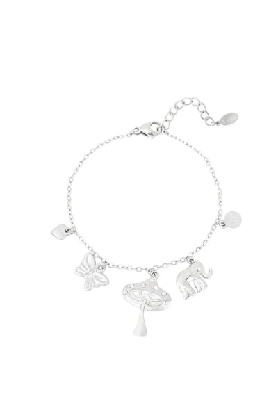 Bedelarmband wild whispers - Zilver - Verkleurt niet - Roestvrij staal - Goudlief.nl