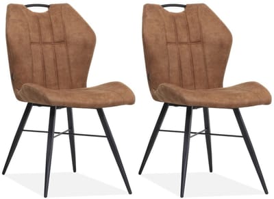 MX Sofa - Eetkamerstoel Scala luxor kleur: Cognac (set van 2 stoelen)