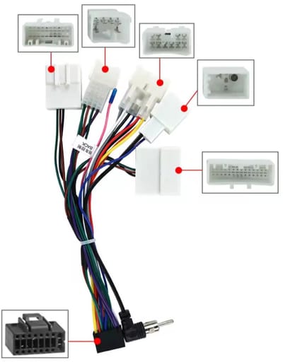 Iso kabelset voor Carplay en autoradio | Geschikt voor o.a. Toyota Corolla Aygo Verso Avensis Rav4 Auris Yaris Prius Hiace Hilux Terios | kabel adaptor stekker connector aansluiting adapter verloopstekker | 2000 - 2016