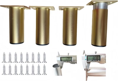 Meubelpoten Aluminium - Verstelbare Voetjes - Stabiliseren Meubels - Roestbestendig Aluminium - 0-15mm Verstelbaar - Zilver