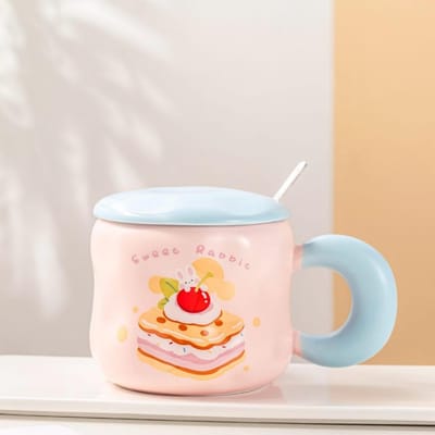 Niche Keramische Kop Dikke Handheld Mok Leuke Stijl Kop Hoge Waarde Lepel Waterbeker Koffie Melktheekop 401-500ml