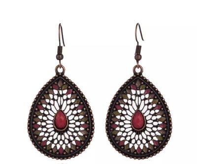 Jomide Oorhangers Vintage Dangle Red/Pink - 3