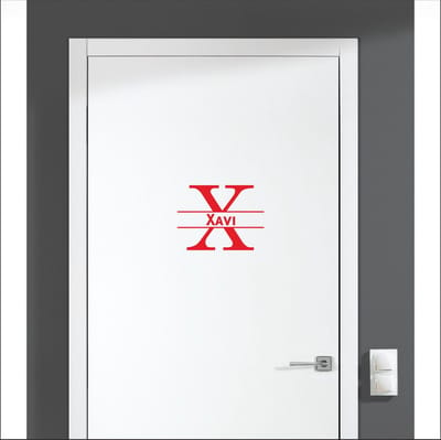 Deursticker Met Naam -  Xavi - Rood