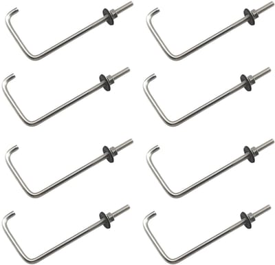 Roestvrij staal oogbouten - Bevestigingshaken ringen - Zware lasten hijsen - Roestbestendig 304 staal - M6 x 100mm - Zilverkleurig