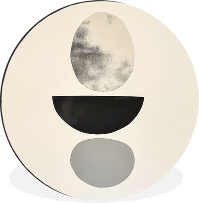 WallCircle - Wandcirkel - Muurcirkel - Beige - Japandi - Wabi sabi - Aluminium - Dibond - 60x60 cm - Binnen en Buiten