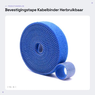 Dailygoods- Bevestigingstape Herbruikbaar - Kabelbinder - Kabelbeheer - Nylon - Zelfklevend - Breed 2 cm - 5 meter lang