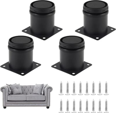 Verstelbare Meubelpoten - Bankpoten Kastvoeten - Meubels Stabiliseren - Roestvrij Staal - 50 mm Set van 4 - Zwart