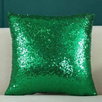 Sequined Effen Kleur Verloop Kussenhoes Mode Nieuwjaar Kerst Bankkussen Kussenhoes Kantoor Lendenkussenhoes 40x40cm