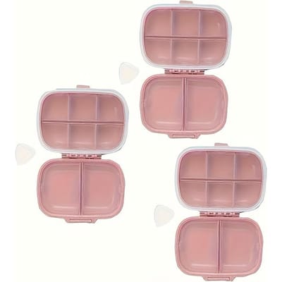 Lot de 3 boîtes à pilules scellées à 8 compartiments en plastique résistant à l'humidité, boîte à pilules divisée, boîte de rangement portable pour médicaments de voyage 3pcs