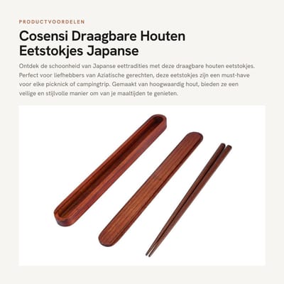 Dailygoods- Eetstokjes Draagbaar - Japanse/Koreaanse Stijl - Herbruikbare Doos - Hoogwaardig Hout - Lichtgewicht - Duurzaam - Servies